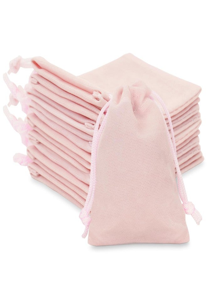 G2PLUS Pink Velvet Jewelry Pouches, 20PCS Small Velvet Gift Bags with Drawstring, Christmas Gift Bags for Wedding Favors, Candy Bags, Party Favors (2.75''x3.54'') - Image 1